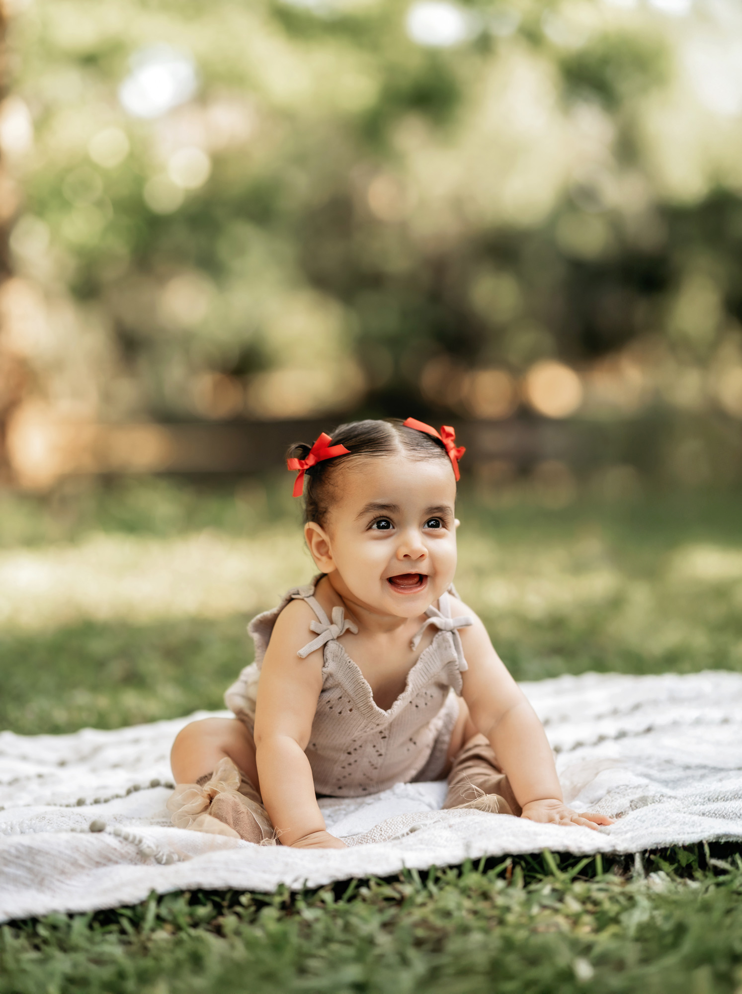 Toddler laughing during Orlando family photography session