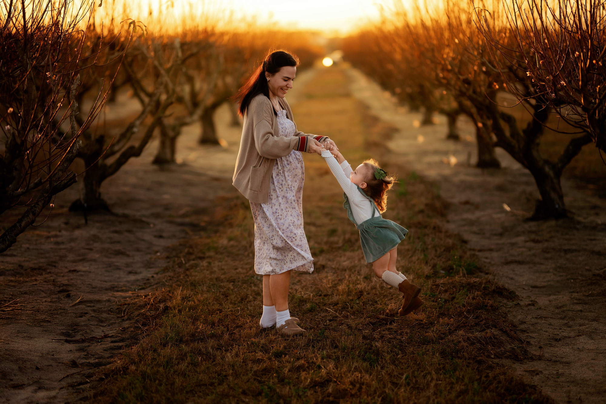 Mother with children during lifestyle family photography session in Orlando