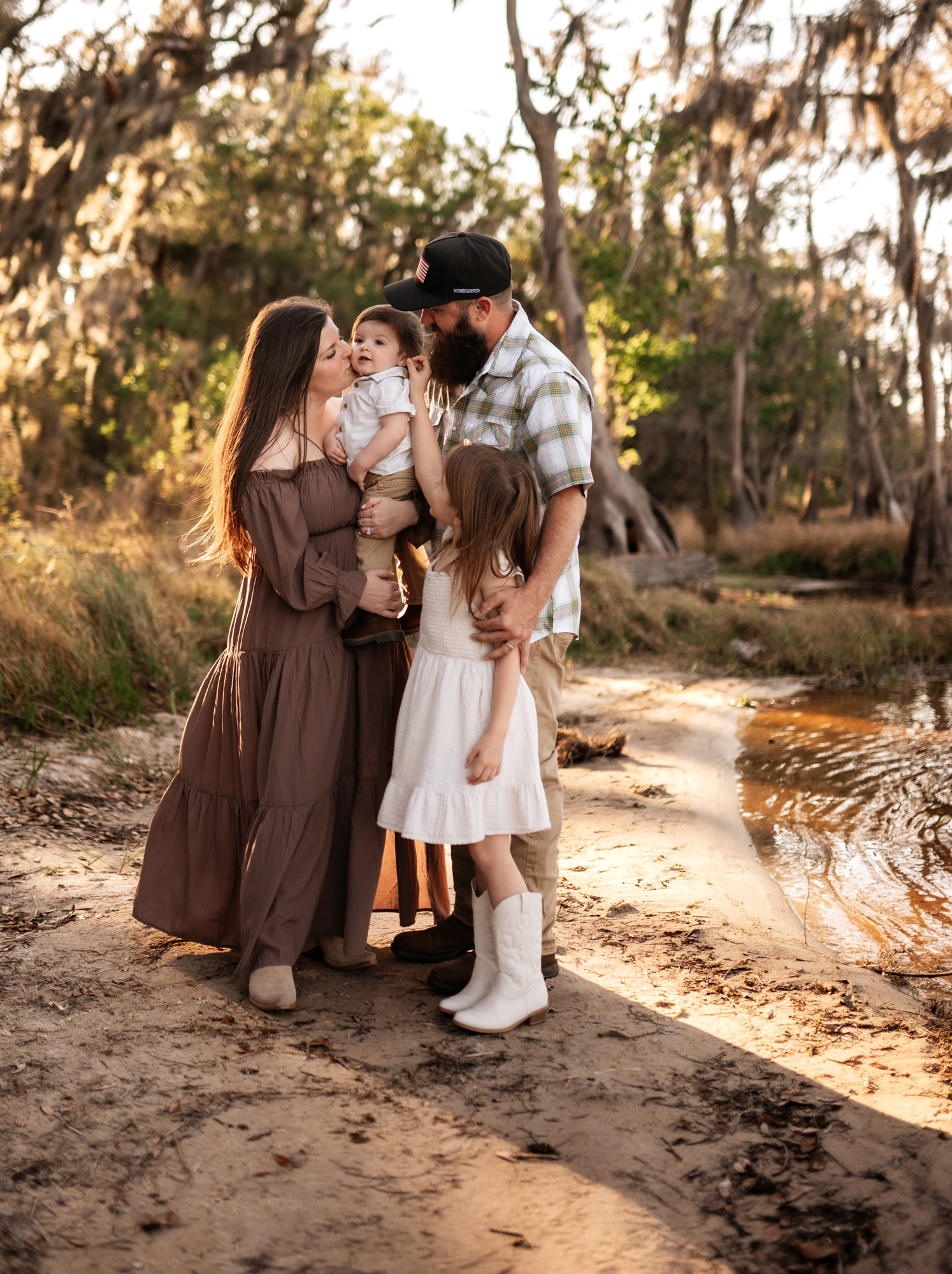 Outdoor family photography session in Orlando, Florida with soft natural light