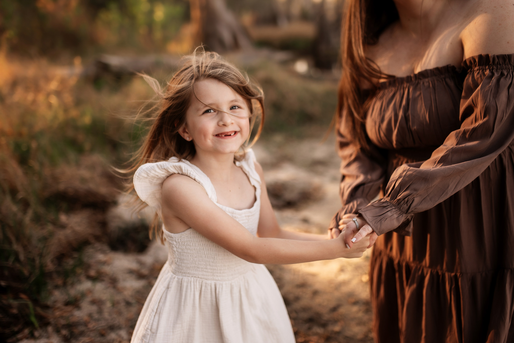 Outdoor family photography session in Orlando, Florida with soft natural light