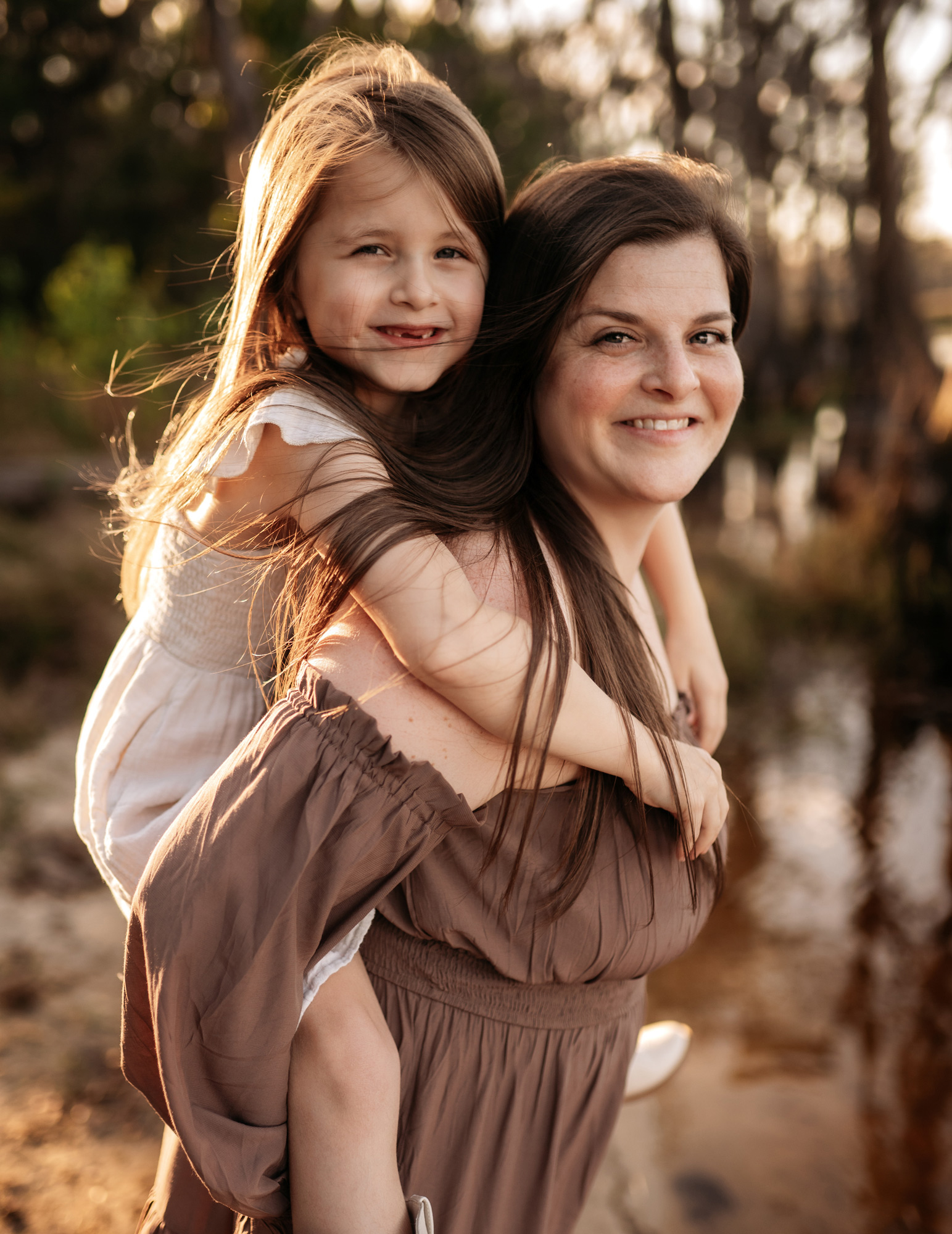 Mother with children during a family photography session in Orlando, Florida